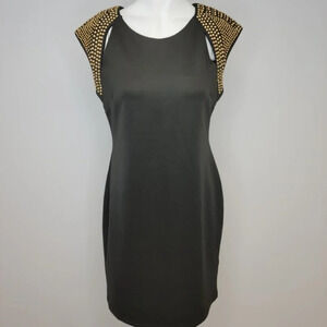 QED London Studded  Shoulder Dress
